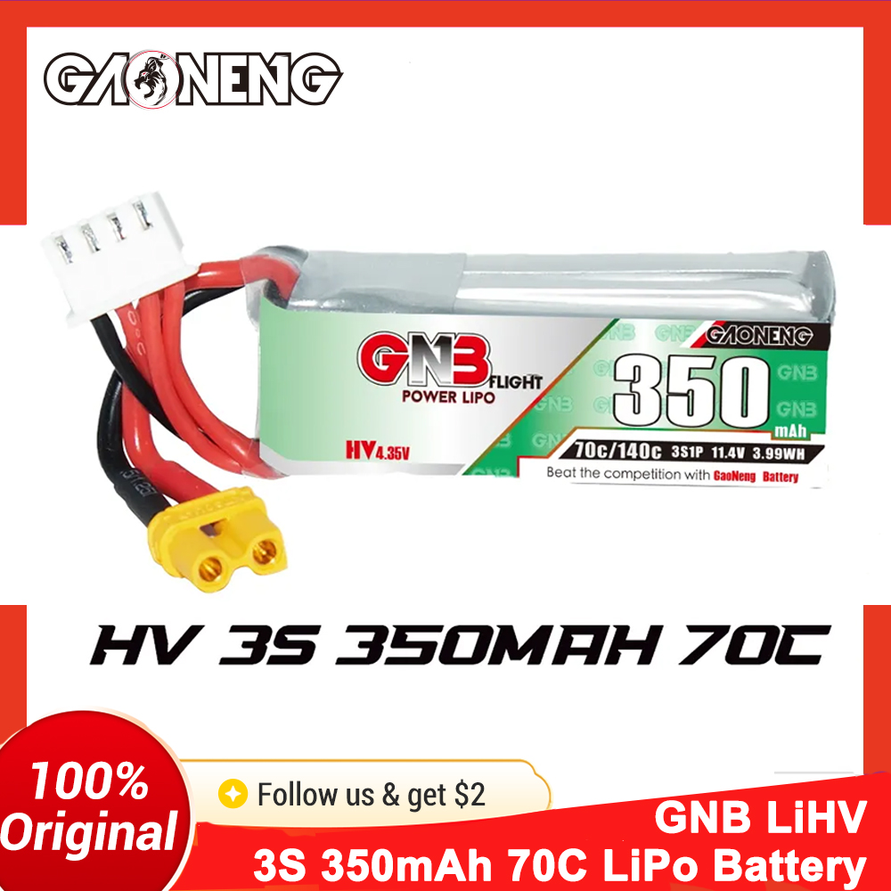 Walksnail Avatar Hd Goggles X - Batería LiPo Gaoneng GNB 350mAh 3S