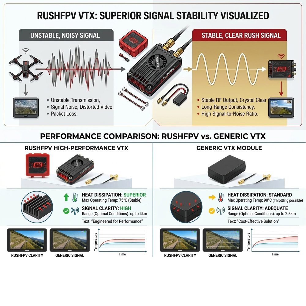 RUSHFPV RUSH MAX SOLO 2.5W / T - Rushfpv Rush Max Solo 5.8G 2.5W Vtx reseña y precio